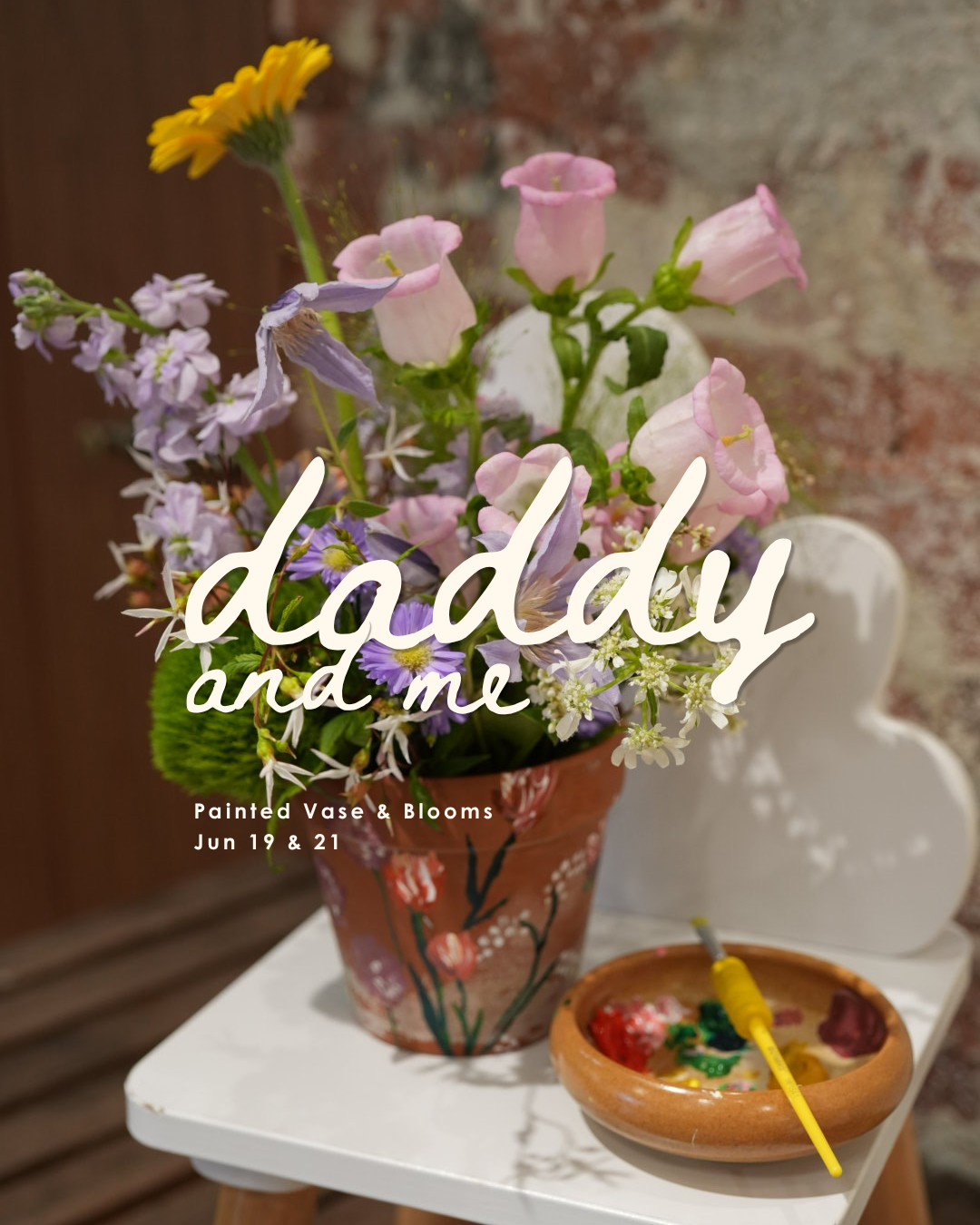 Daddy & Me | Painted Vase & Blooms