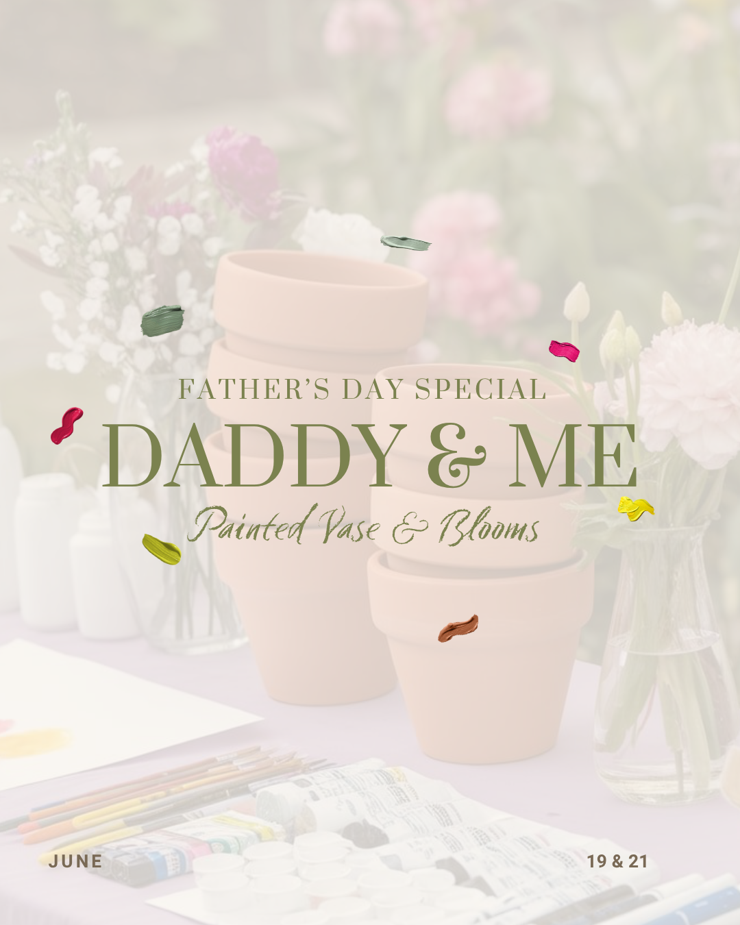 Daddy & Me | Painted Vase & Blooms