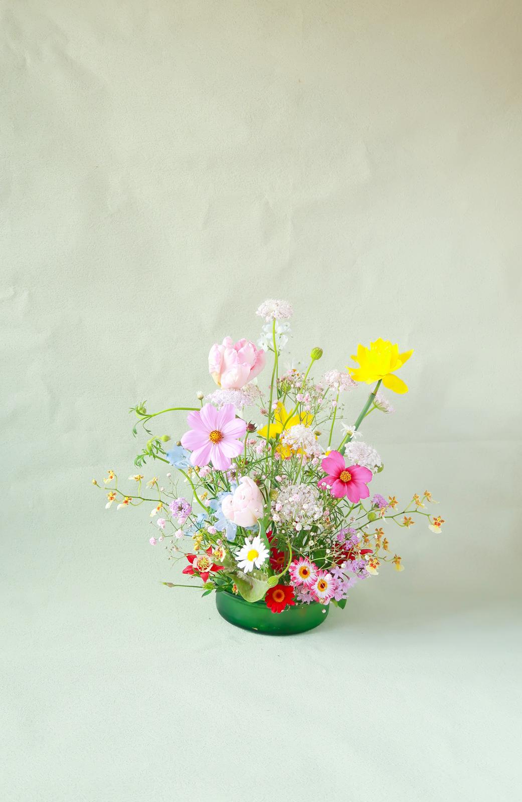 Bloom Series | Ceramic Kensan Arrangement | 陶器淺盤配劍山